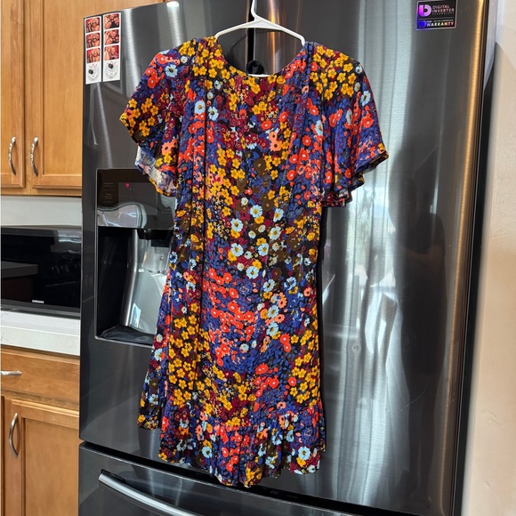 Anthropologie floral satin mini dress - Picture 5 of 8